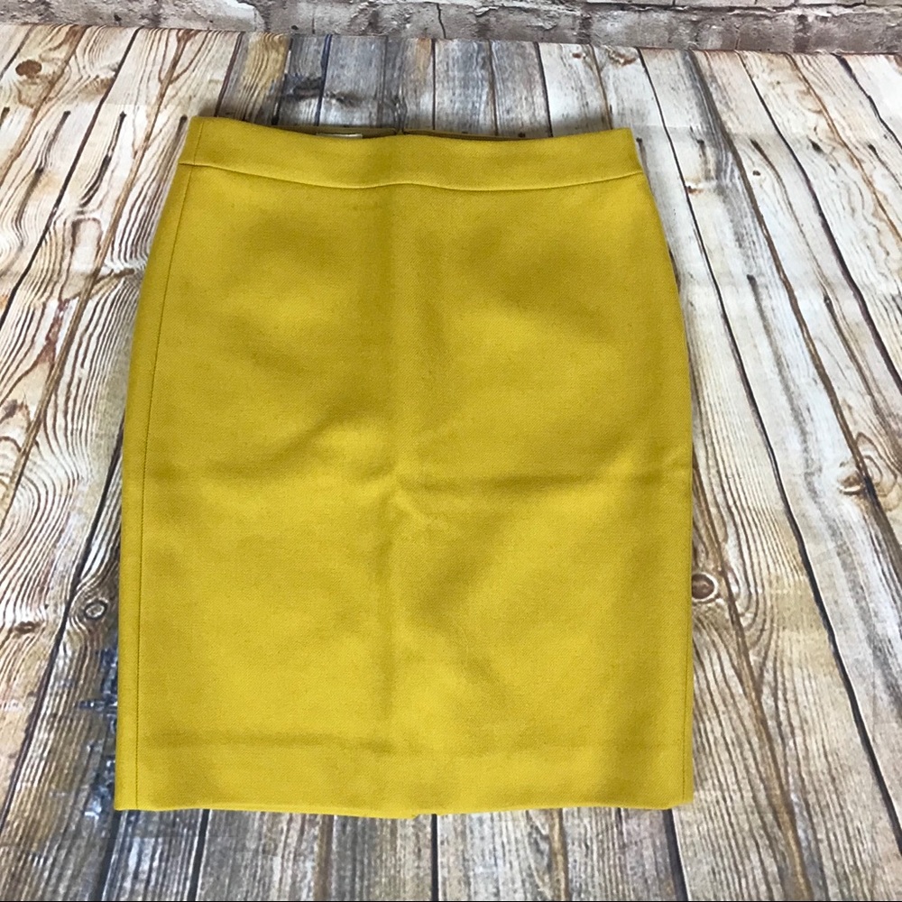 J. Crew mustard yellow number 2 pencil skirt